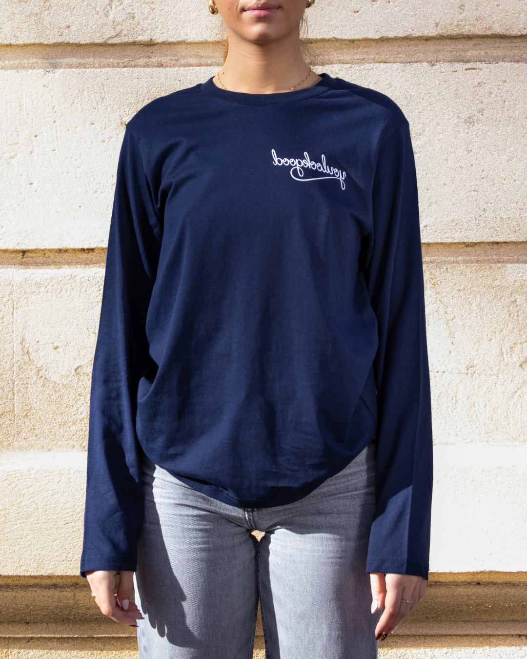 Long sleeve navy blue t-shirt - Y