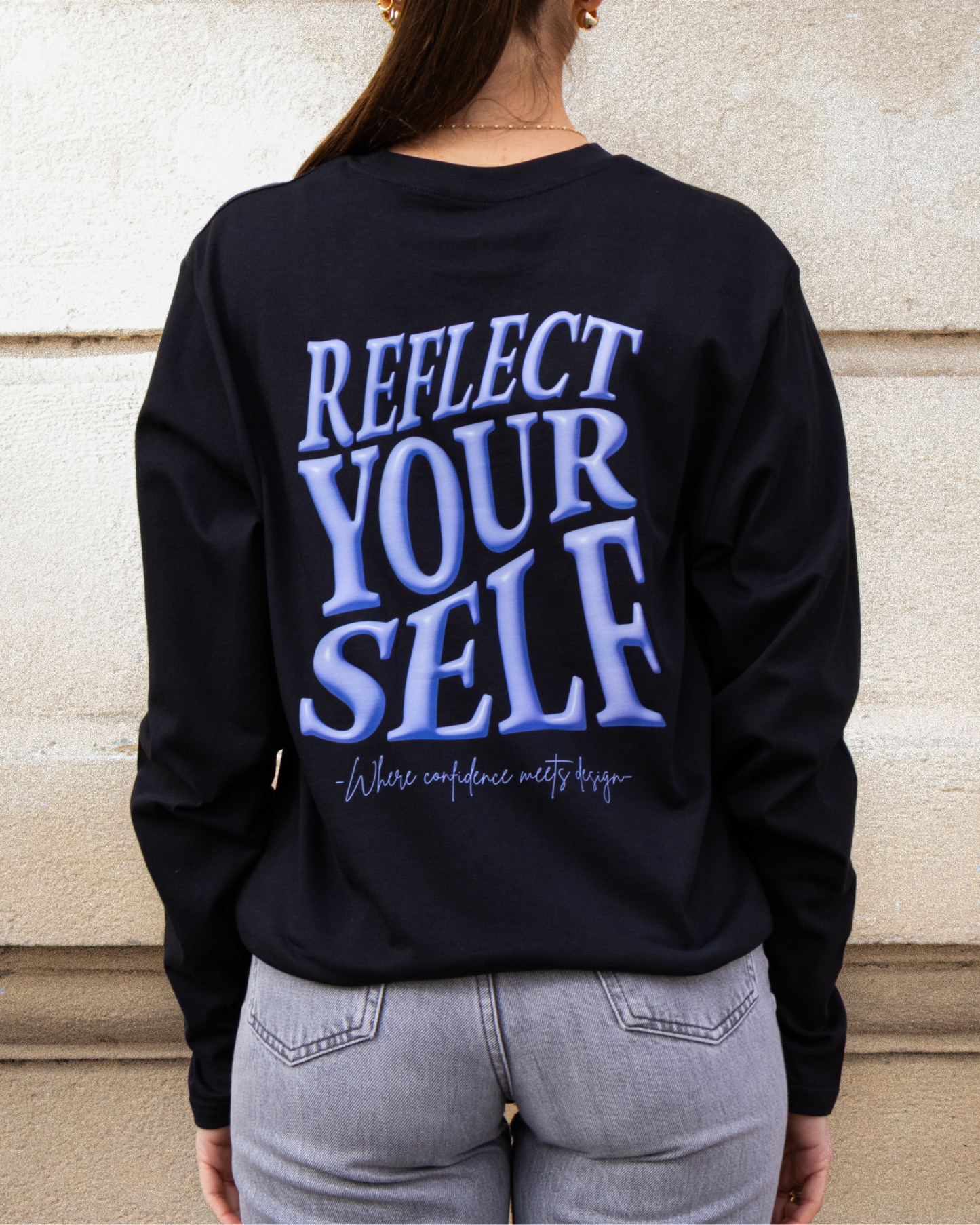 Long sleeve black t-shirt - Reflect Yourself