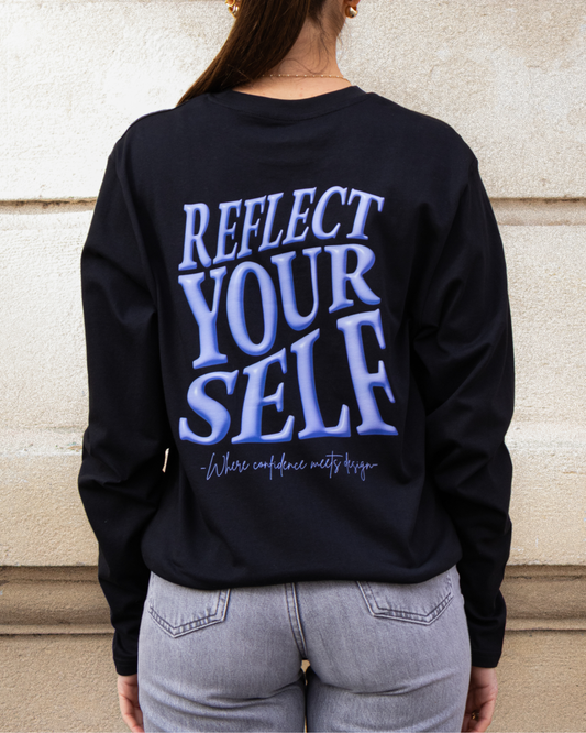 Long sleeve black t-shirt - Reflect Yourself